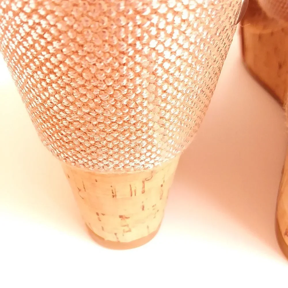 Lucky Brand Miller2 Nude Cork Slip-On Wedges Size 9.5